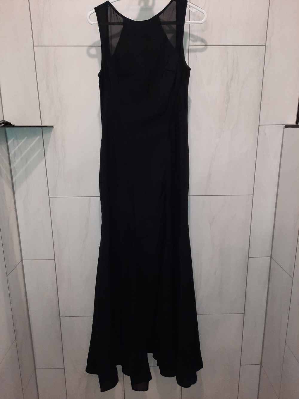NWT Jarlo London Black Mesh-Shoulder Maxi Dress Size Medium